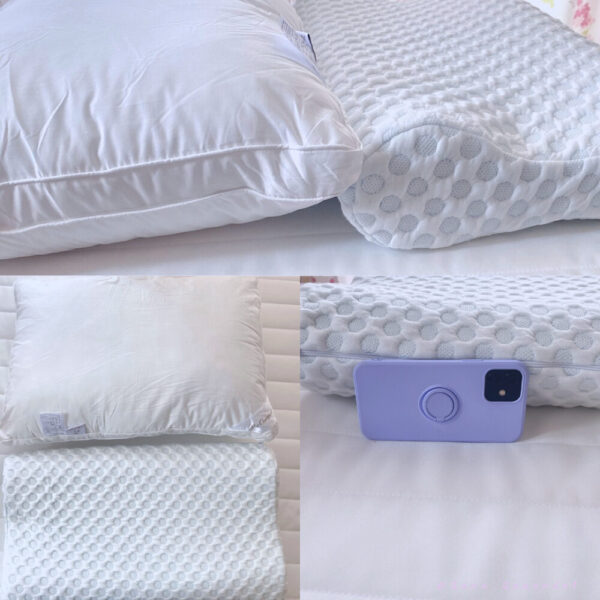 マイコンフォートジャストフィット低反発枕とホテル枕の比較