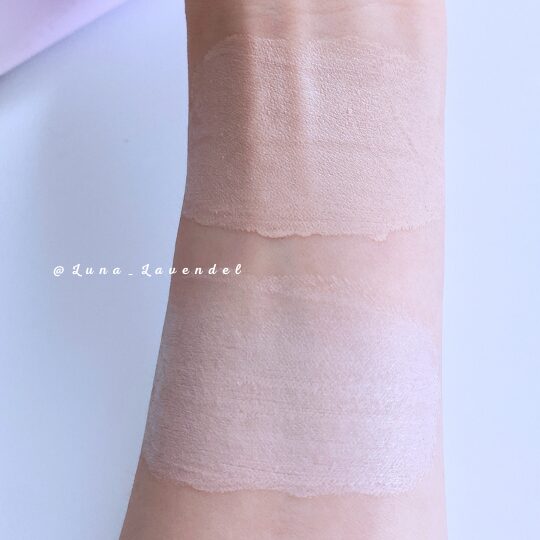 チャコットのクールベースとラベンダーUVクリームのブレンド比較
